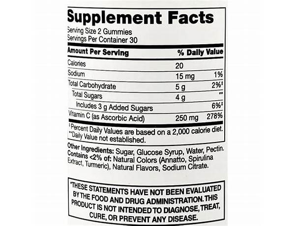 Vita joy gummies food facts