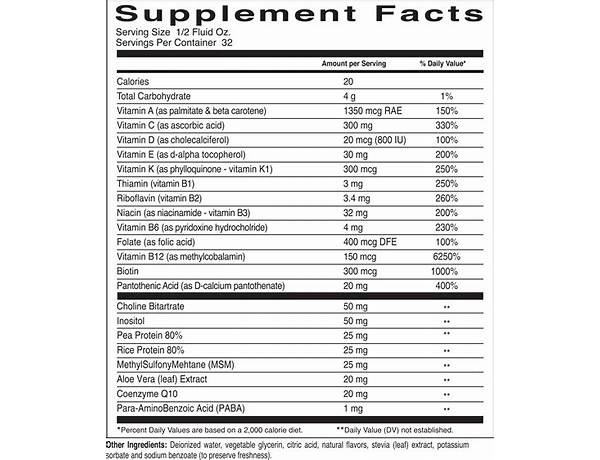 Vita nutrition facts
