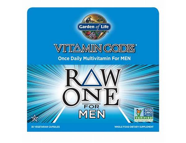 Vitamin code raw one for men food facts