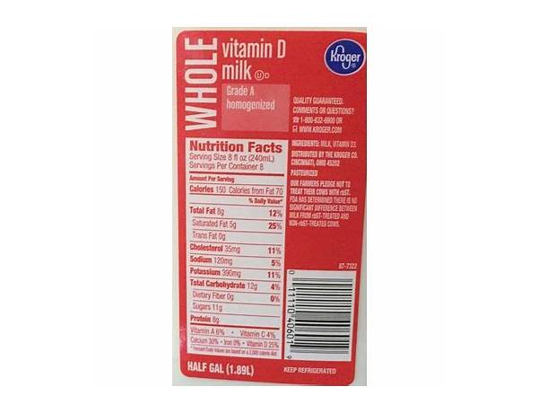 Vitamin d milk food facts