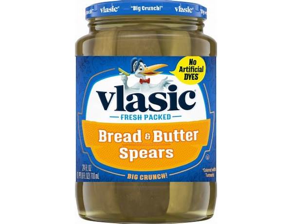 Vlasic, bread & butter chips food facts