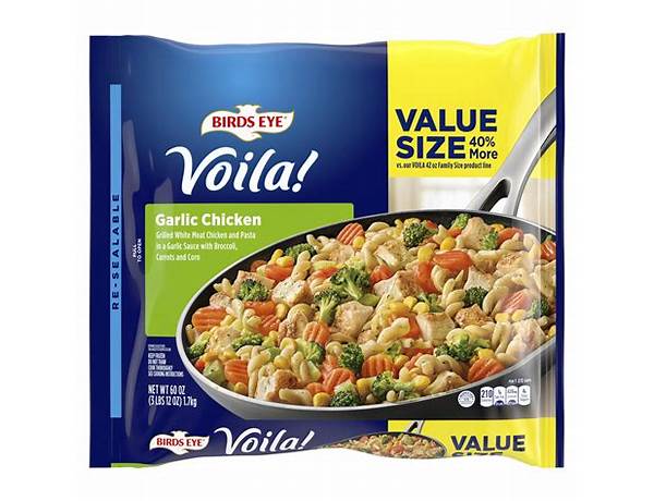 Voila! frozen frozen garlic chicken dinner food facts