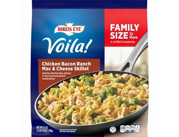 Voila chicken bacon ranch mac & cheese skillet food facts