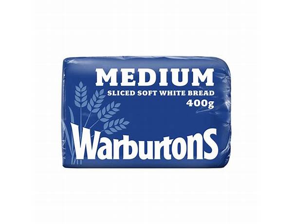 Warburtons small medium sliced white bread 400g food facts