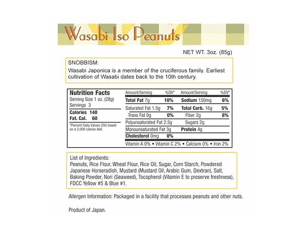 Wasabi peanuts food facts