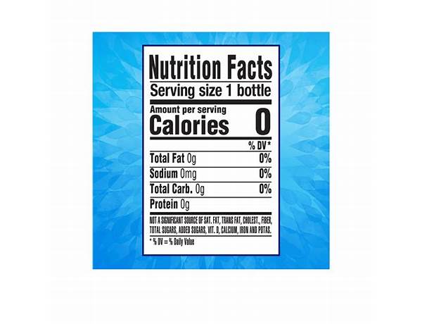 Water, purified nutrition facts