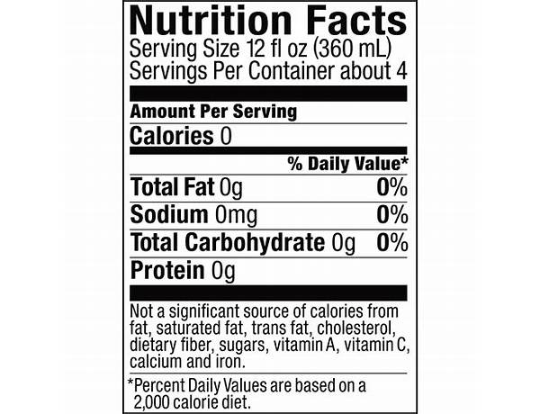Water bottle nutrition facts