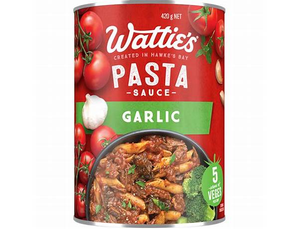 Watties pasta sauce garlic ingredients