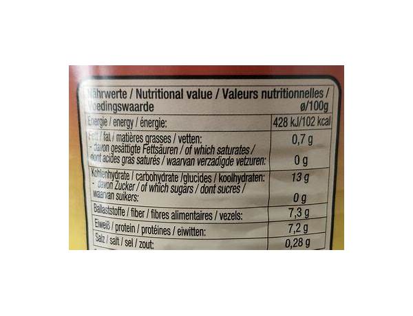 Weiße riesenbohnen nutrition facts