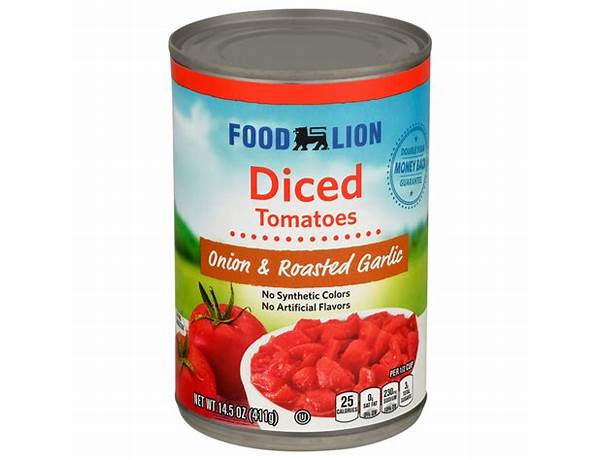 Western family diced tomatoes with roasted garlic and onion food facts