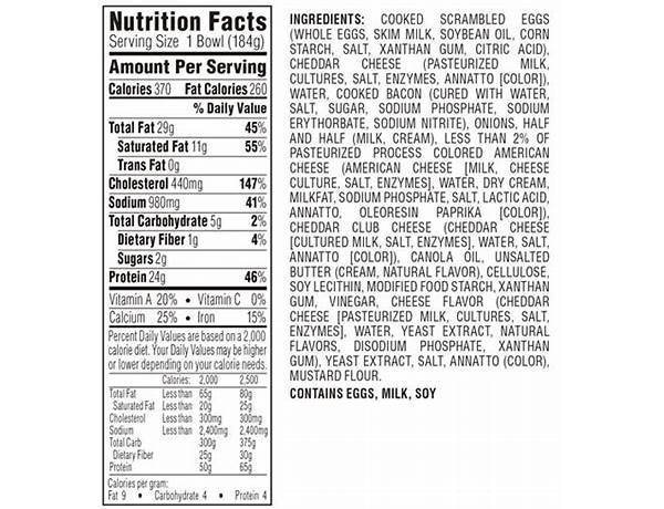 Western scramble nutrition facts