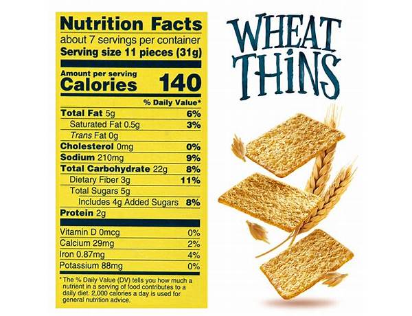 Wheat thins crackers, original food facts