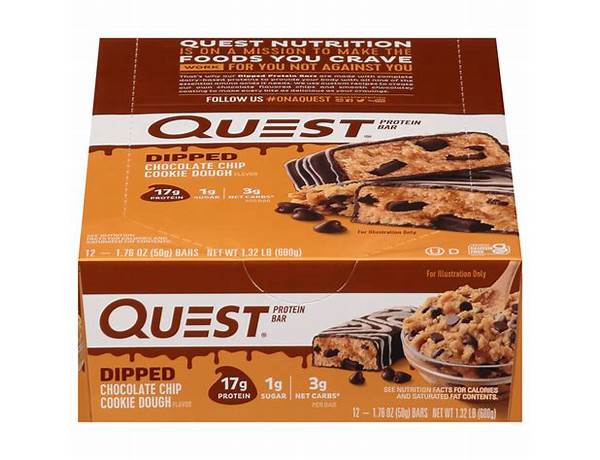 Whey protein bar with almond butter chocolate chip cookie dough food facts