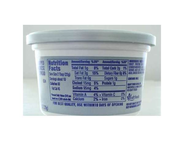 Whipped cream cheese spread nutrition facts