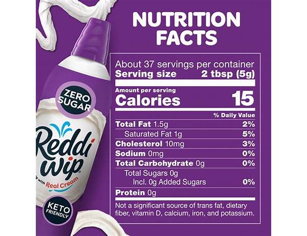 Whipped non dairy topping nutrition facts