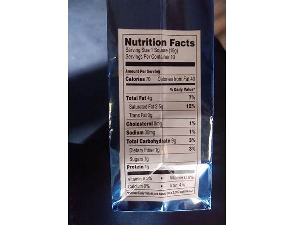 White chocolate caramel squares nutrition facts