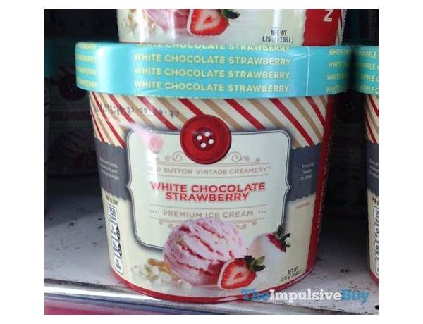 White chocolate strawberry red button ice cream food facts