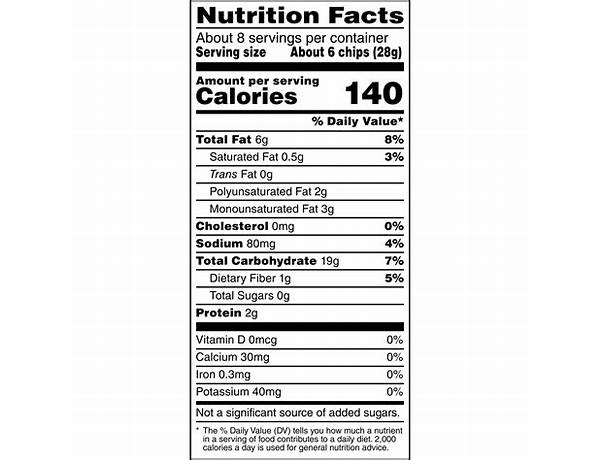 White corn tortilla chips nutrition facts