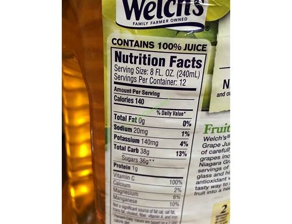 White grape juice food facts