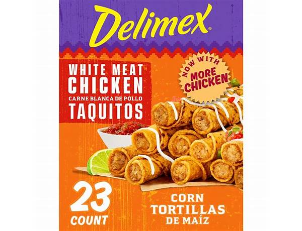 White meat chicken corn taquitos food facts