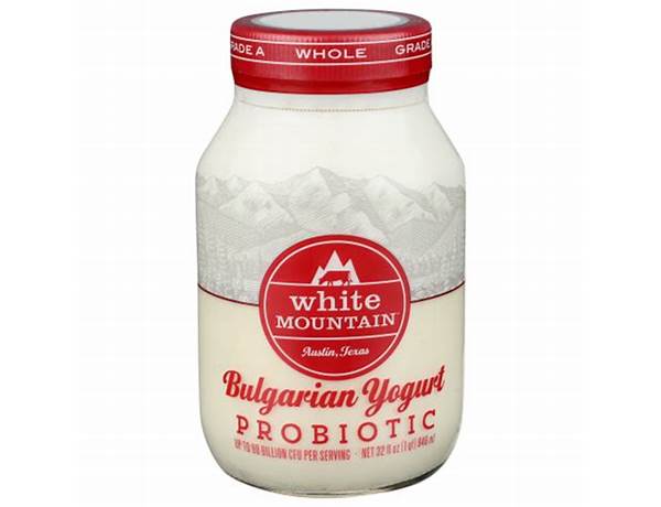 White mountain whole milk grade a probiotic bulgarian yogurt food facts
