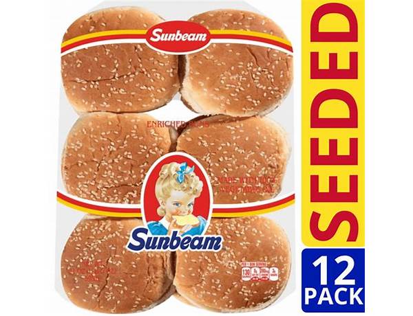 White seeded hamburger rolls food facts