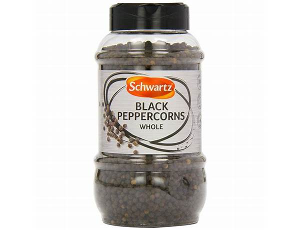 Whole black peppercorn ingredients