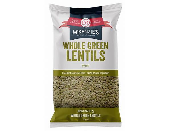 Whole foods market, green lentils food facts