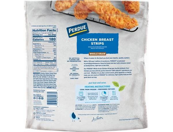 Whole grain breaded chicken breast strips food facts
