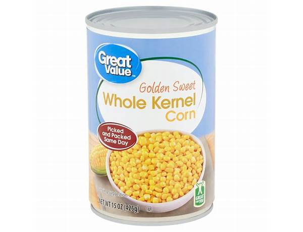 Whole kernel golden sweet corn food facts