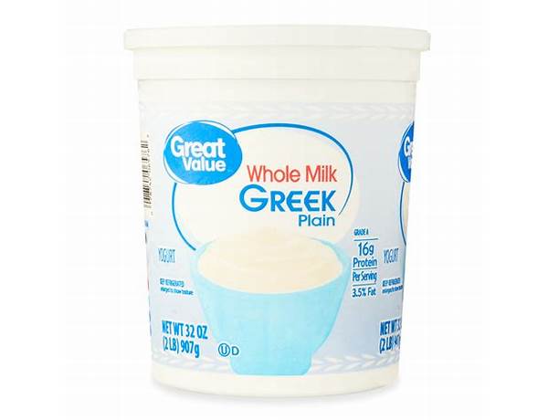 Whole milk greek yogurt, plain ingredients