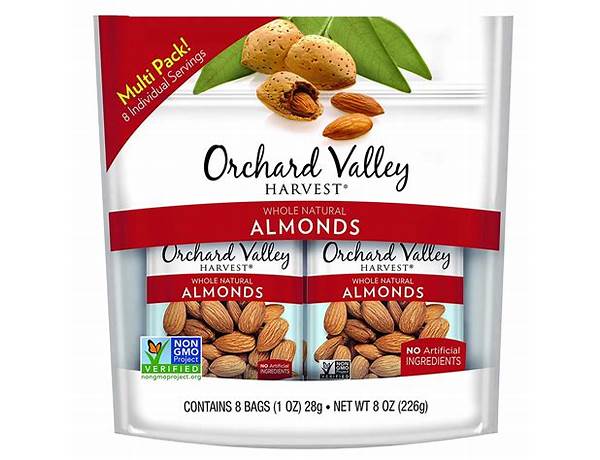 Whole natural almonds ingredients