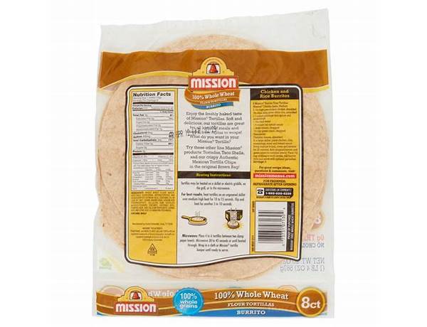 Whole wheat flour tortillas food facts