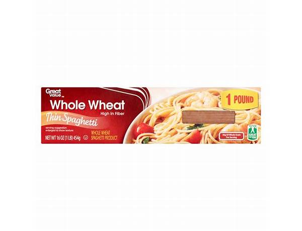 Whole wheat thin spaghetti food facts