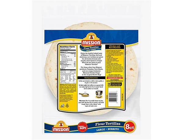 Whole wheat tortillas burrito, whole wheat nutrition facts