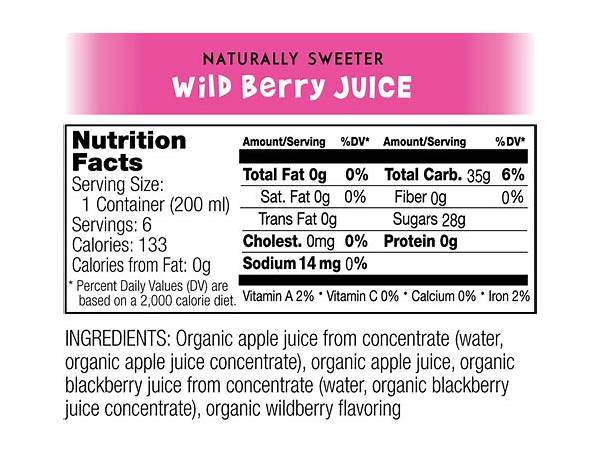 Wild berries juice food facts