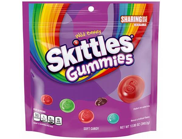 Wild berry skittles gummies food facts