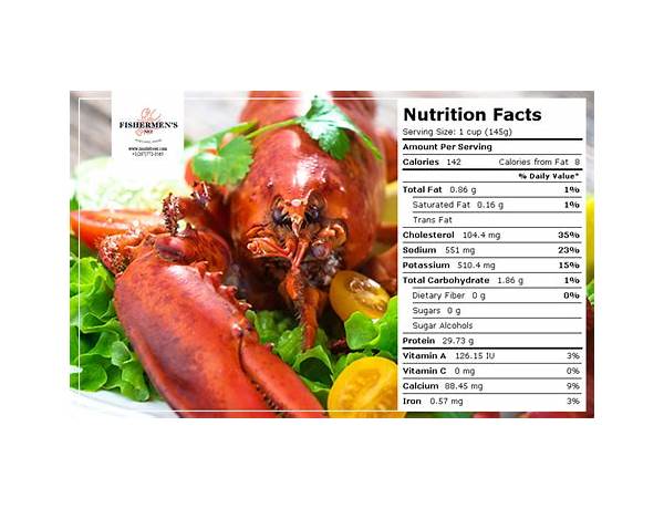 Wild lobster tail nutrition facts