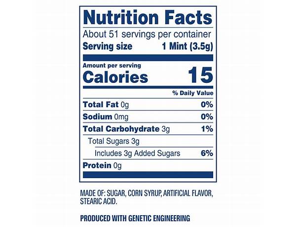 Wintergreen mints food facts