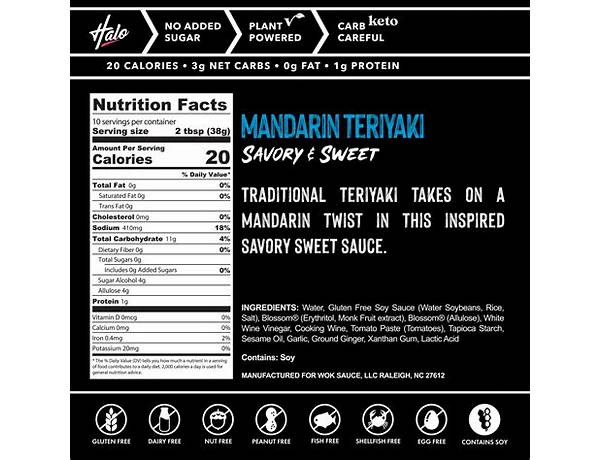 Wok teriyaki nutrition facts