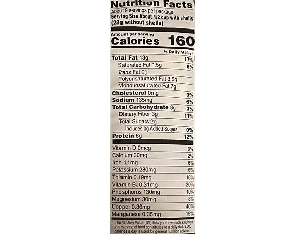 Wonderful pistschios nutrition facts