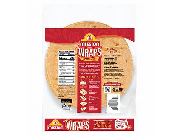 Wraps sun-dried tomato basil nutrition facts