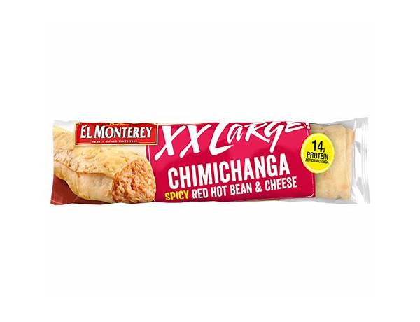 Xxlarge chimichanga spicy red hot bean & cheese food facts