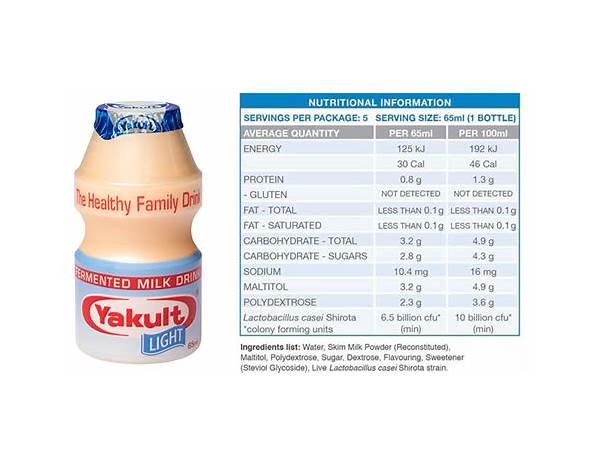 Yakult light food facts