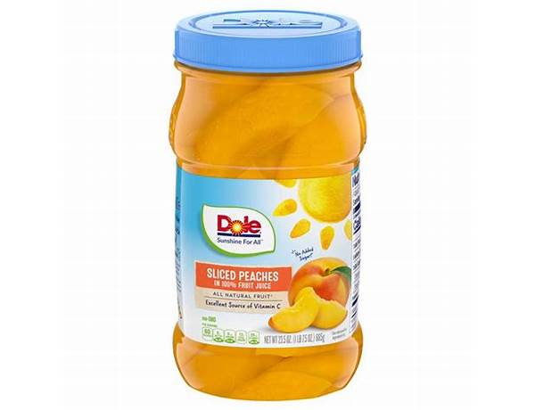 Yellow cling sliced peaches in fruit juice food facts