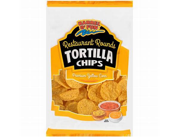 Yellow corn tortilla chip rounds food facts