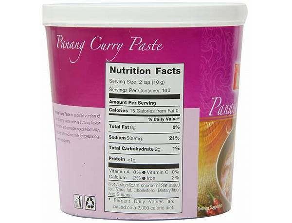 Yellow curry paste nutrition facts