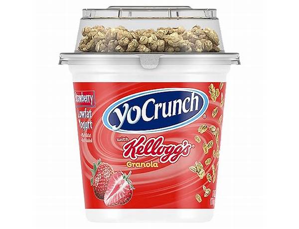 Yocrunch, kellogg's, granola yogurt, strawberry food facts