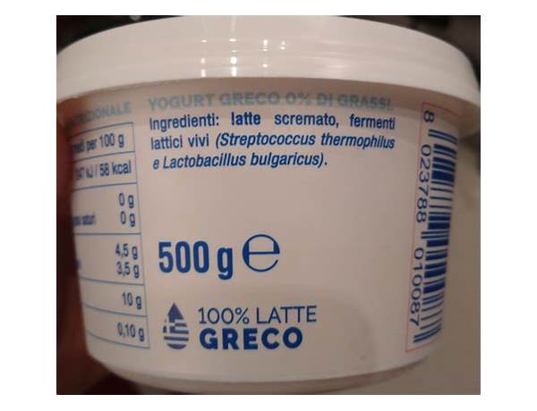 Yogurt greco ingredients