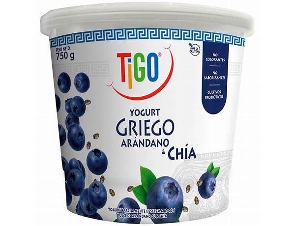 Yogurt griego arándano y chía food facts